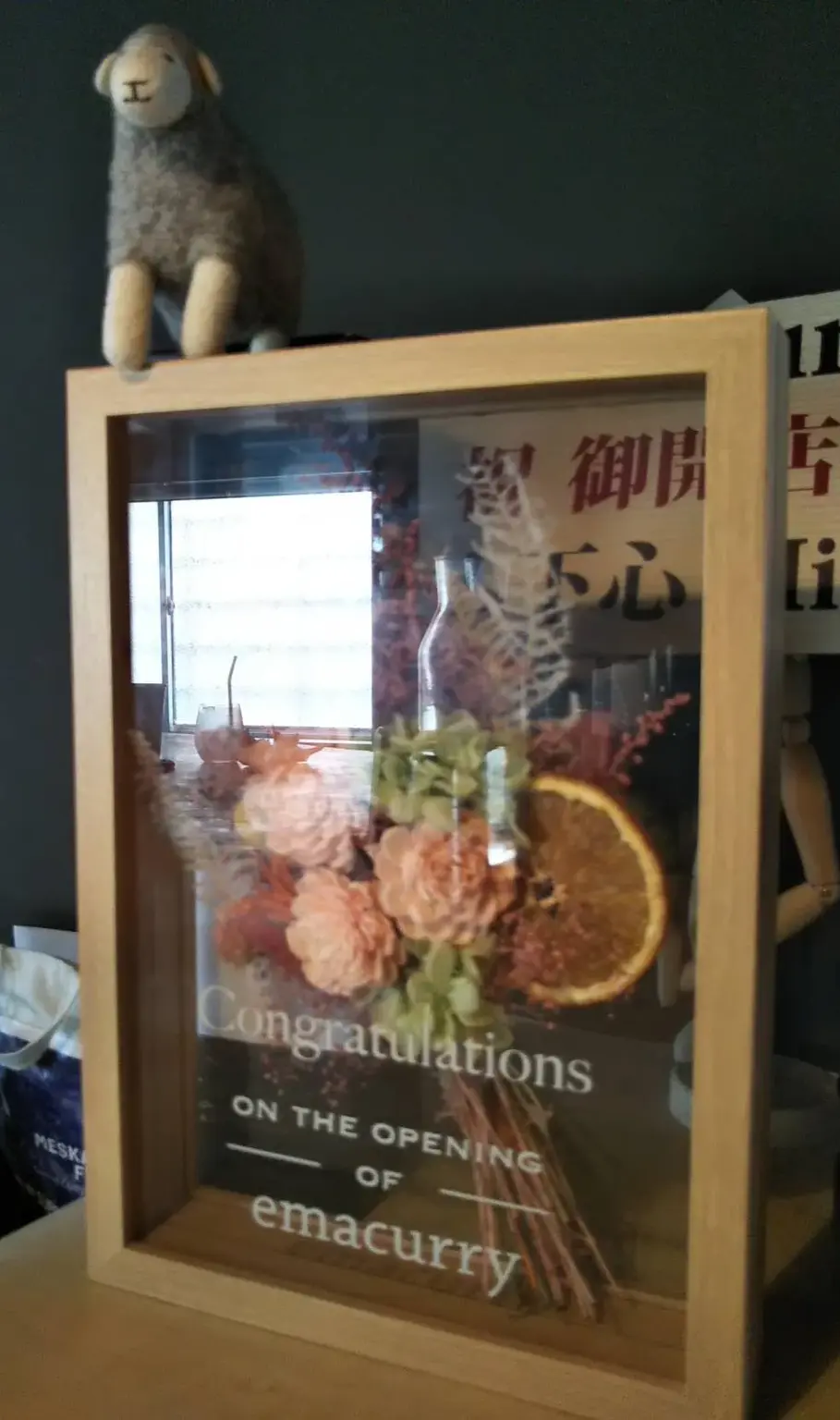 開店お祝いのドライフラワー