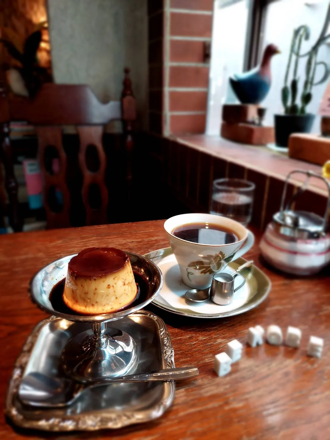 コーヒーと自家製プリン