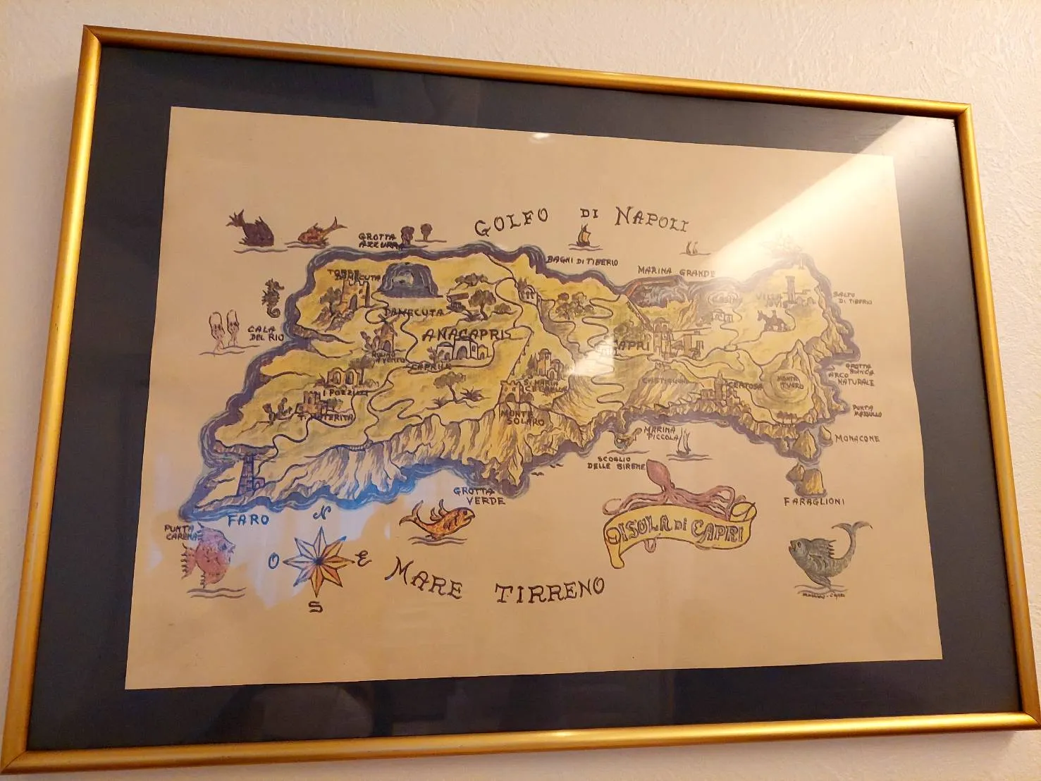 イタリアのカプリ島の地図