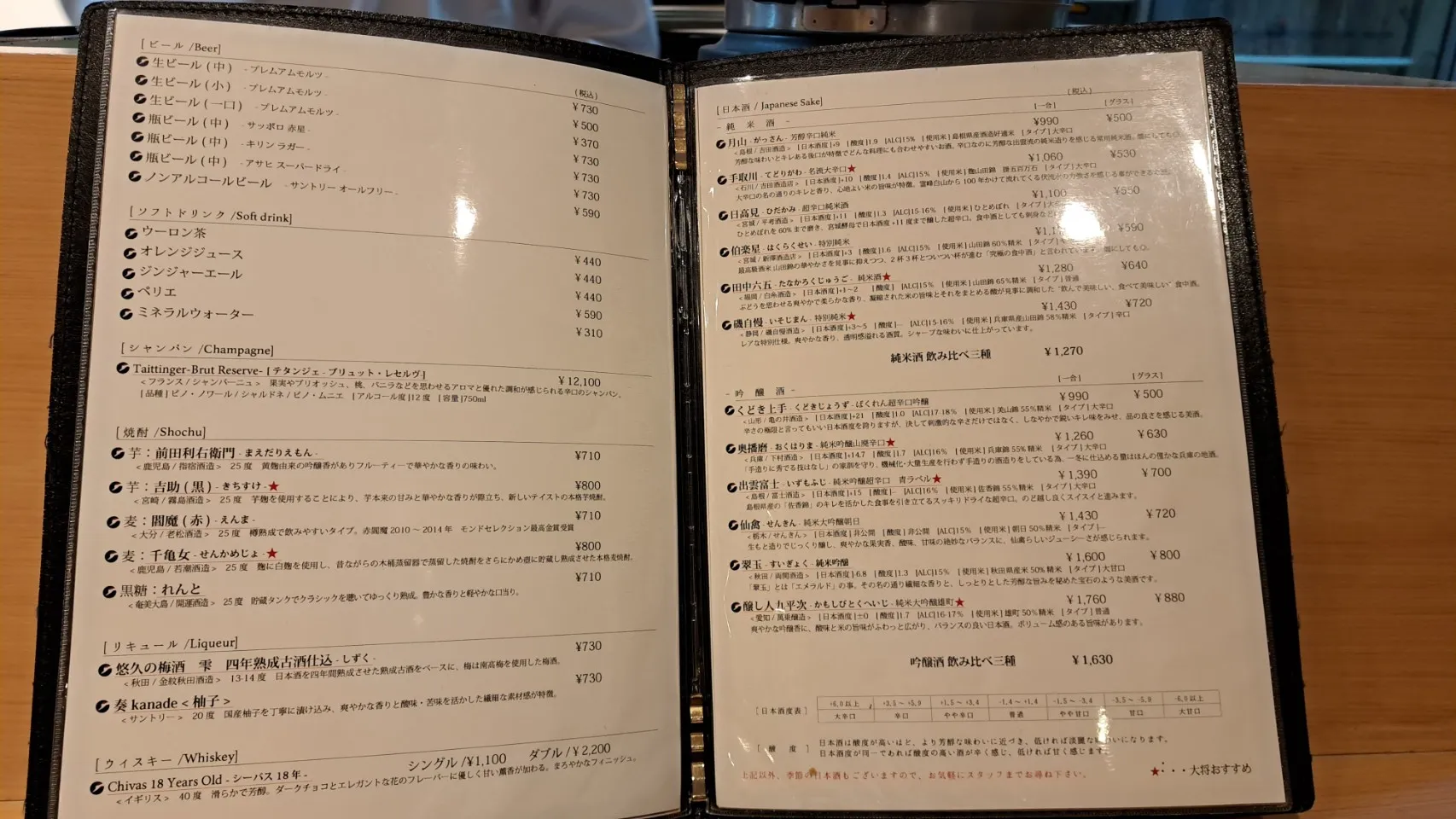ドリンクメニュー