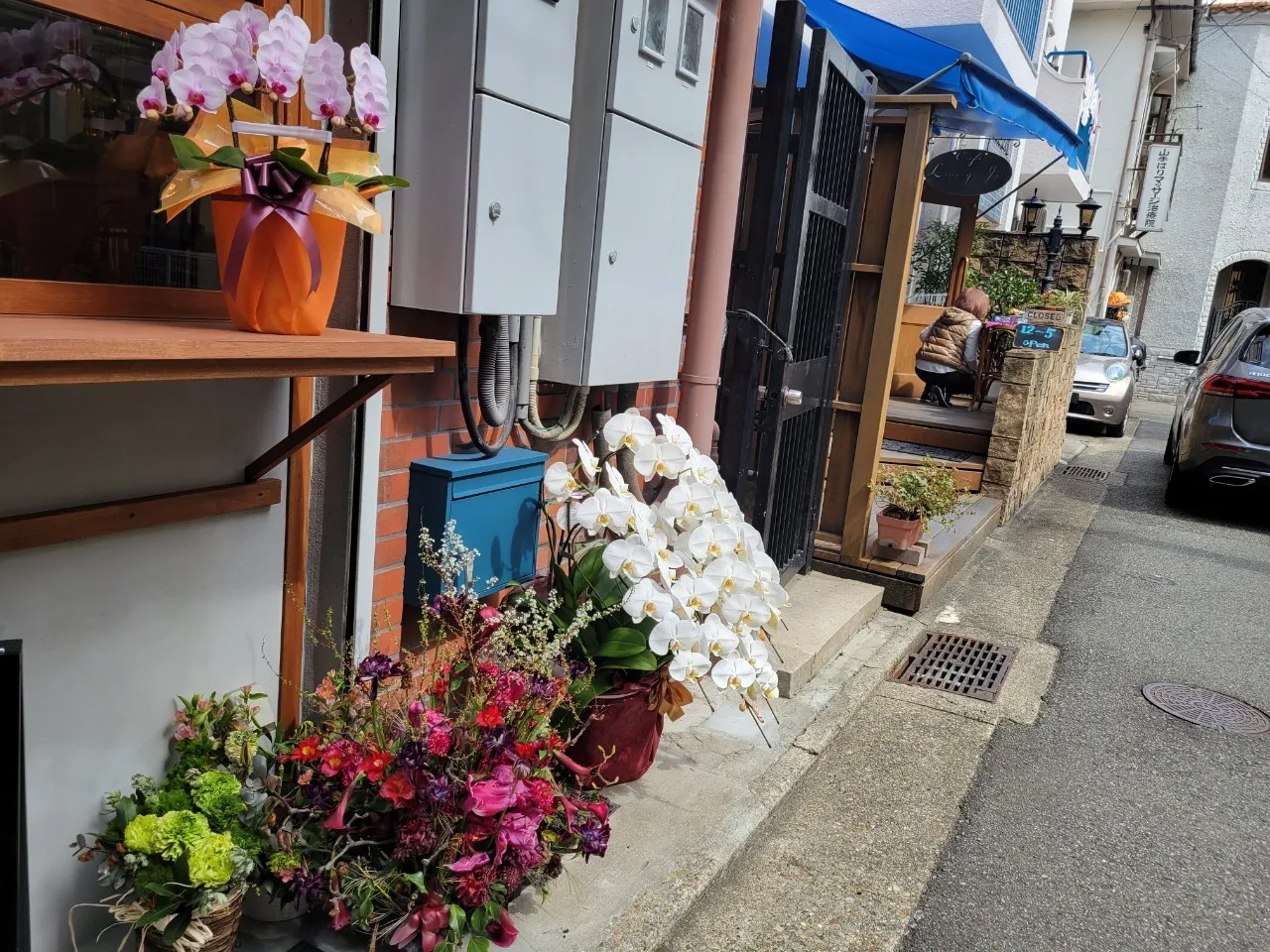 お店前の花