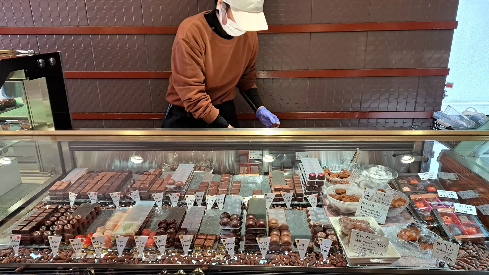 チョコレートのショーケース