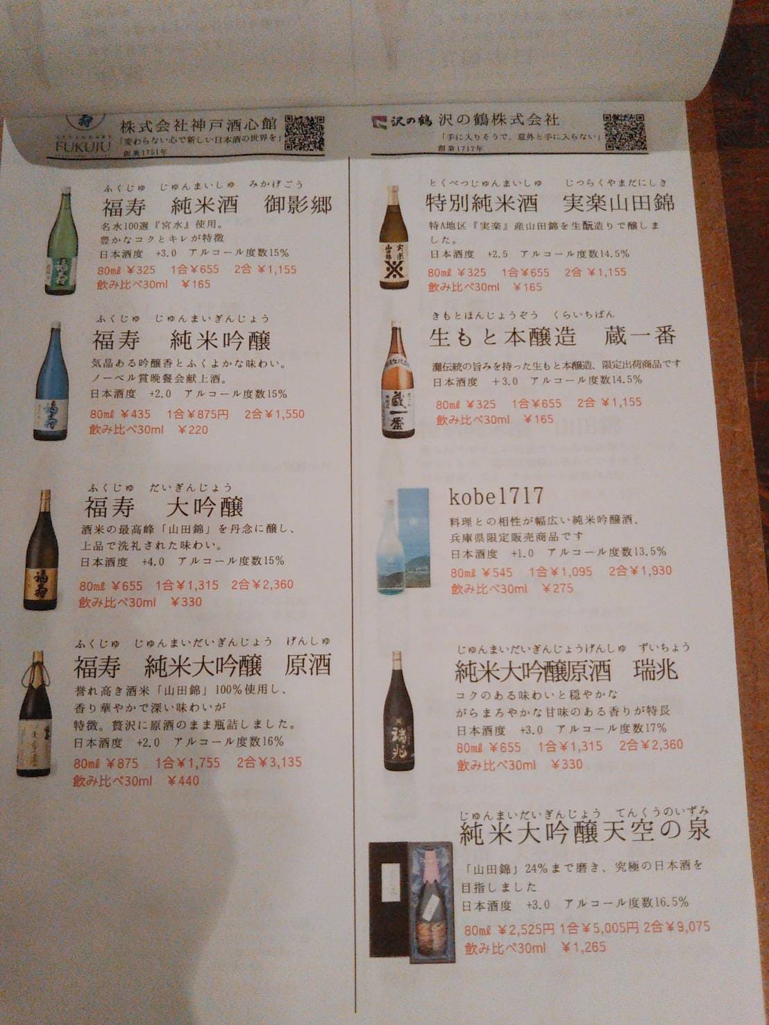お酒メニュー(お酒提供可になり次第)