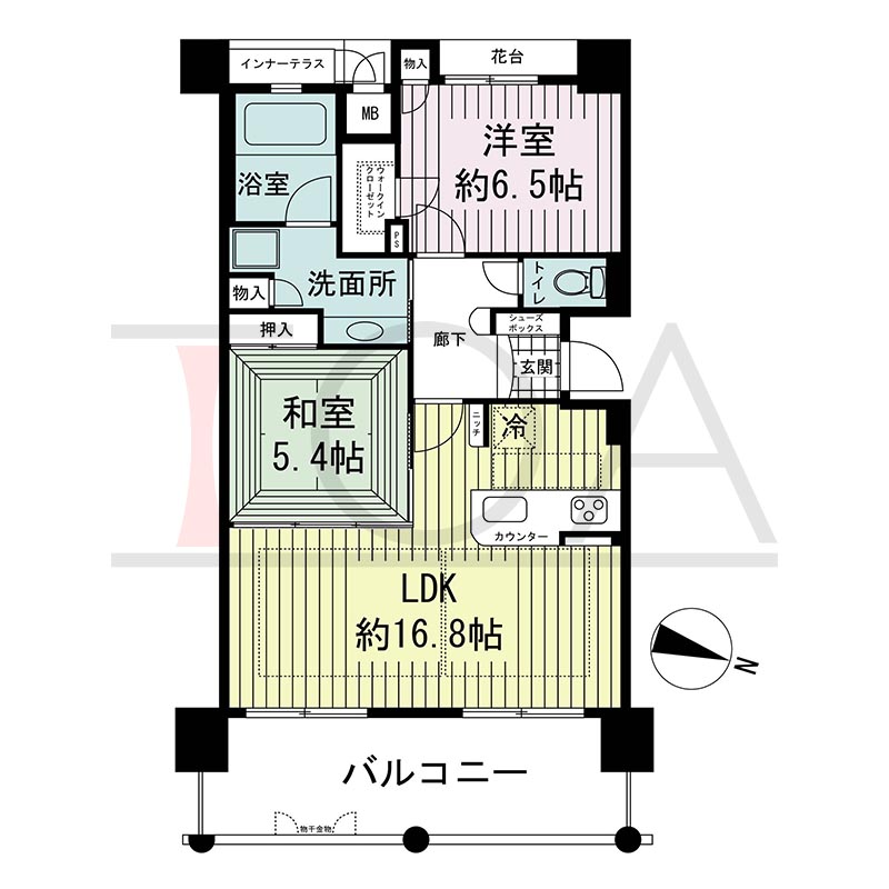 KAISEI神戸海岸通第2(カイセイ神戸海岸通第2)の間取り図 Mタイプ
全4邸
東向き
1LDK
専有面積66.11m2
バルコニー面積13.69m2