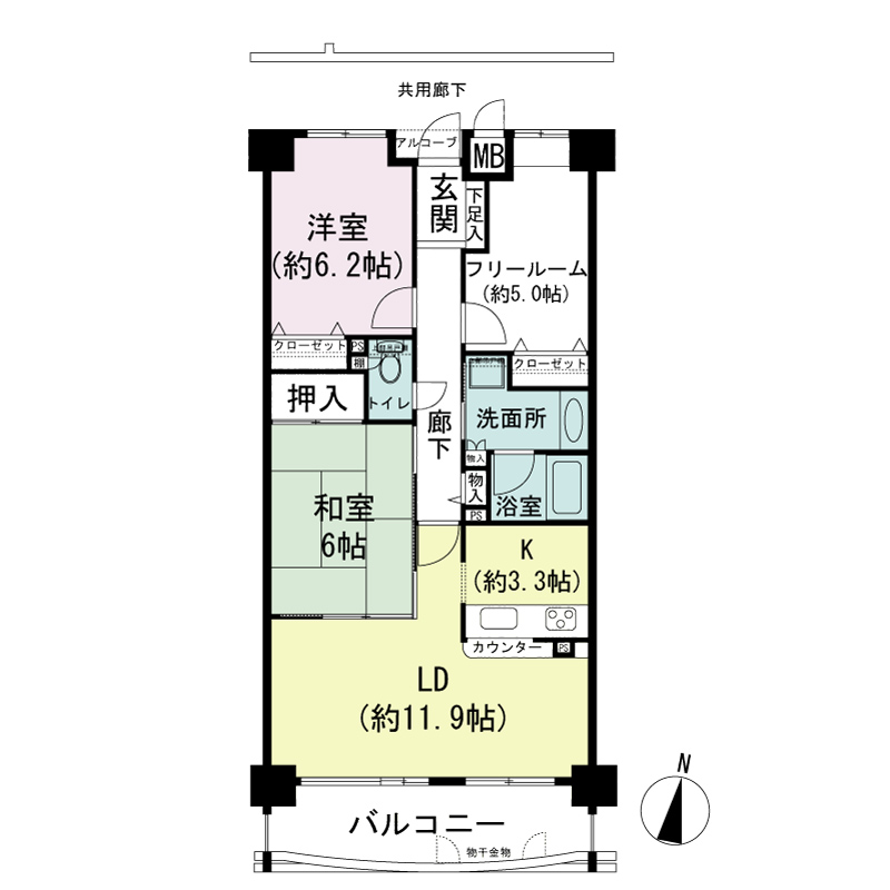 神戸野崎通アーバンライフの間取り図 B1タイプ・2SLDK
専有面積71.64m2
バルコニー面積9.53m2
アルコーブ面積0.70m2