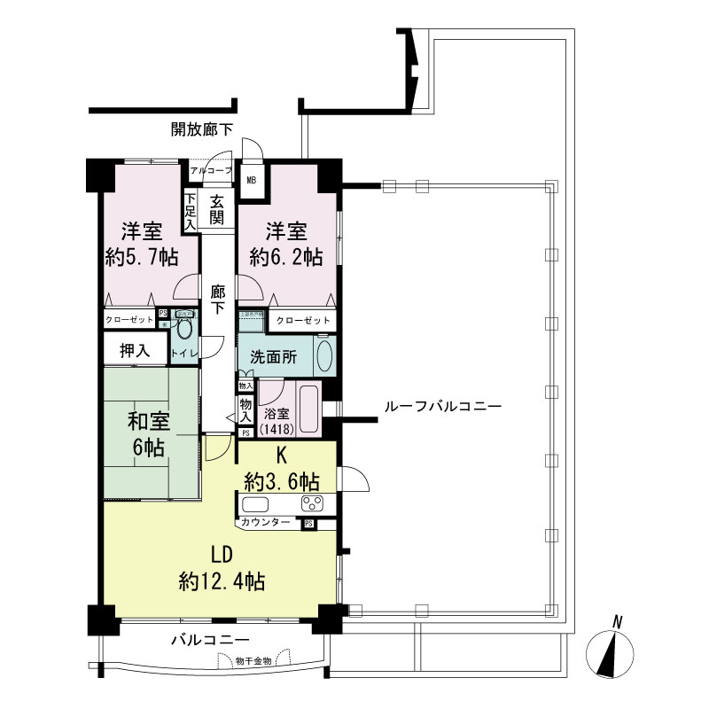 神戸野崎通アーバンライフの間取り図 Dタイプ・3LDK
専有面積76.06m2
バルコニー面積9.53m2
ルーフバルコニー面積63.89m2
アルコーブ面積0.70m2