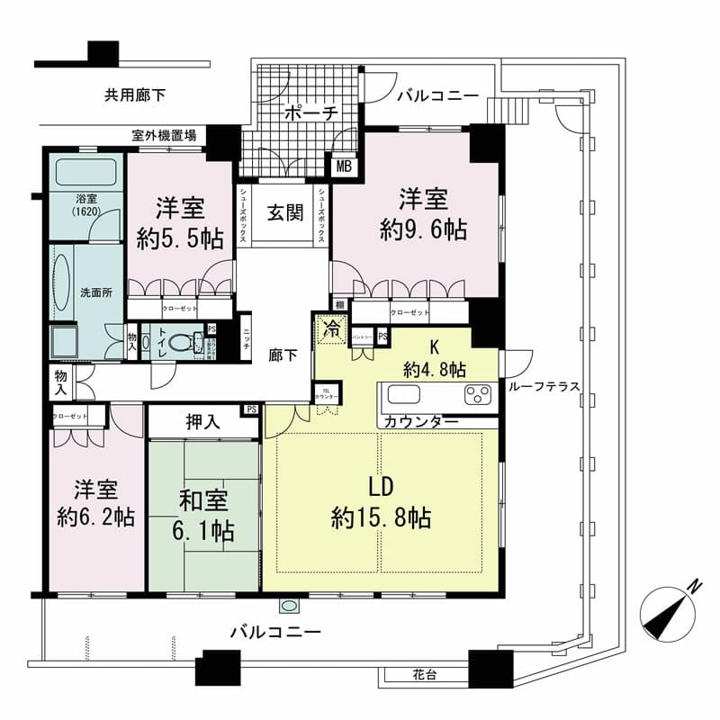 ローレルコート神戸海岸通の間取り図 Hrタイプ
全1邸
4LDK 専有面積112.56m2
バルコニー面積23.22m2
ルーフテラス面積25.37m2
専用ポーチ面積6.78m2
室外機置場面積2.21m2
メーターボックス面積0.48m2
