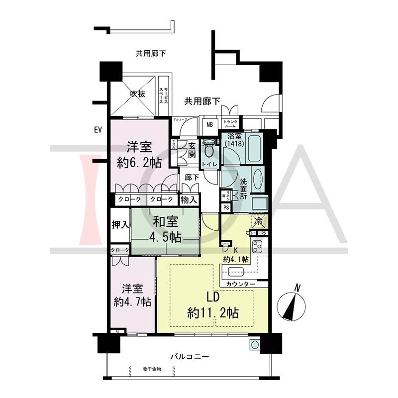 摩耶シティCOMFORT(摩耶シティコンフォート)の間取り図 南向き 3LDK 専有面積70.89m2
バルコニー面積14.90m2
アルコーブ面積1.18m2
サービススペース面積1.33m2
テラス面積21.60m2※テラス住戸タイプのみ