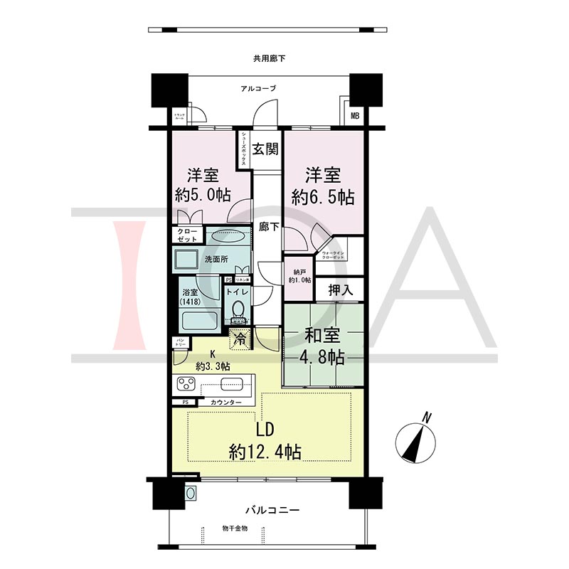 摩耶シティNADA EXCEED(摩耶シティナダエクシード)の間取り図 南向き 3LDK 専有面積74.49m2
バルコニー面積14.19m2
アルコーブ面積8.69m2