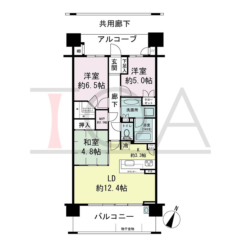 摩耶シティNADA EXCEED(摩耶シティナダエクシード)の間取り図 南向き 3LDK 専有面積74.49m2
バルコニー面積14.19m2
アルコーブ面積8.69m2