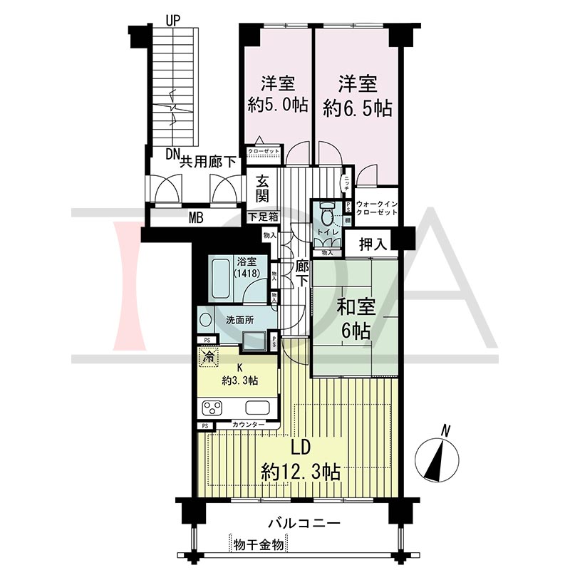 グランステイツ六甲の間取り図 南向き 3LDK 専有面積76.82m2
バルコニー面積11.16m2(バルコニータイプのお部屋のみ)
テラス面積22.32m2(テラスタイプのお部屋のみ)