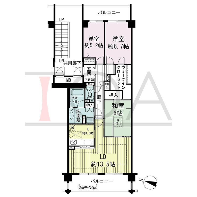 グランステイツ六甲の間取り図 西向き 3LDK 専有面積83.66m2
バルコニー面積10.08m2から17.28m2のお部屋あり
サービスバルコニー面積4.80m2(サービスバルコニータイプのお部屋のみ)