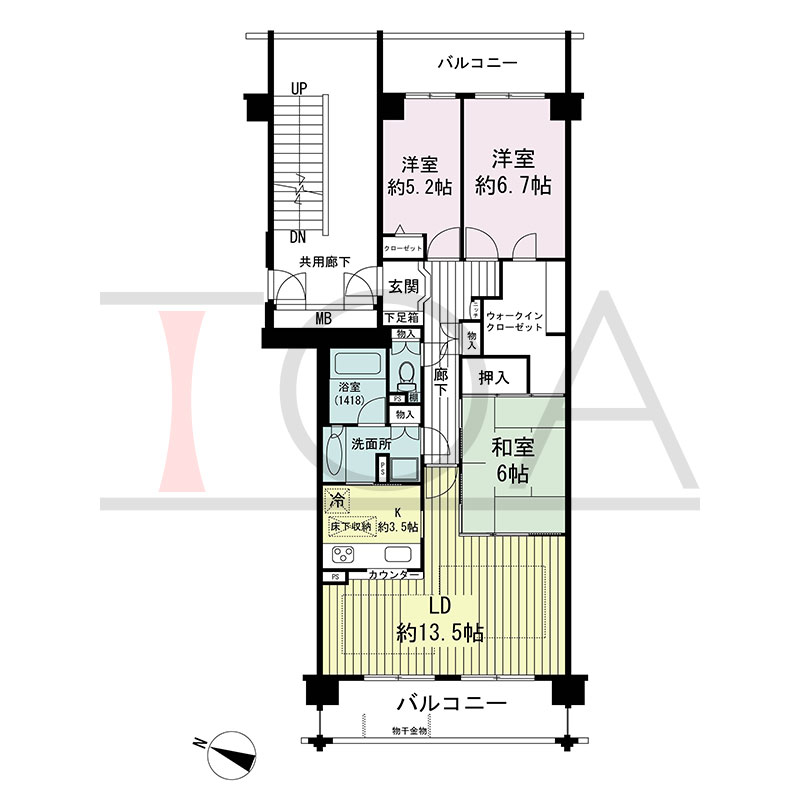 グランステイツ六甲の間取り図 西向き 3LDK 専有面積83.66m2
バルコニー面積10.08m2から17.28m2のお部屋あり
サービスバルコニー4.80m2(サービスバルコニータイプのお部屋のみ)