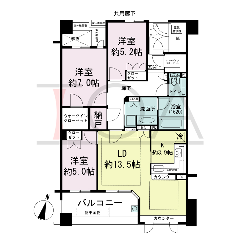 プラネスーペリア住吉本町の間取り図 南東向き 3LDK(2LDK+F) 専有面積82.98m2
バルコニー面積9.77m2(バルコニータイプのお部屋のみ)
テラス面積9.77m2(テラスタイプのお部屋のみ)
ポーチ面積2.80m2
専用庭面積12.00m2(専用庭タイプのお部屋のみ)