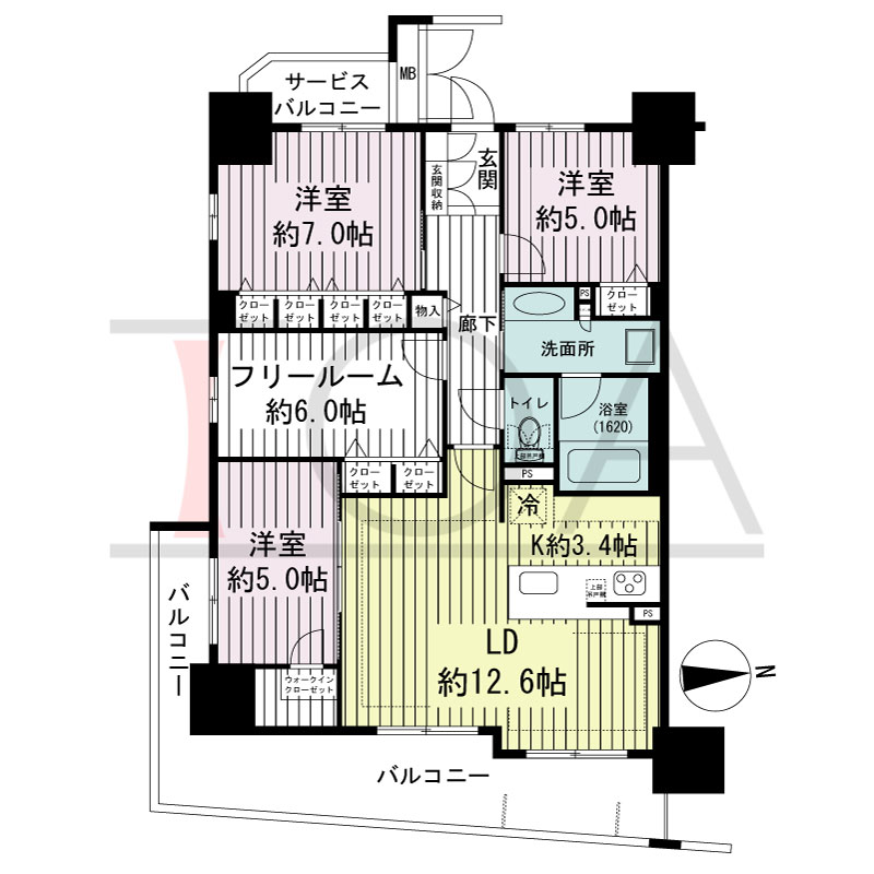 リベール明石 The Front(リベール明石ザフロント)の間取り図 東向き
3LDK+FR
専有面積87.48m2
バルコニー面積17.51m2