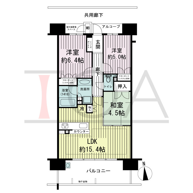ザ・ネバーランド明石ハーバーゲートの間取り図 南向き
3LDK
専有面積68.04m2
バルコニー面積13.86m2